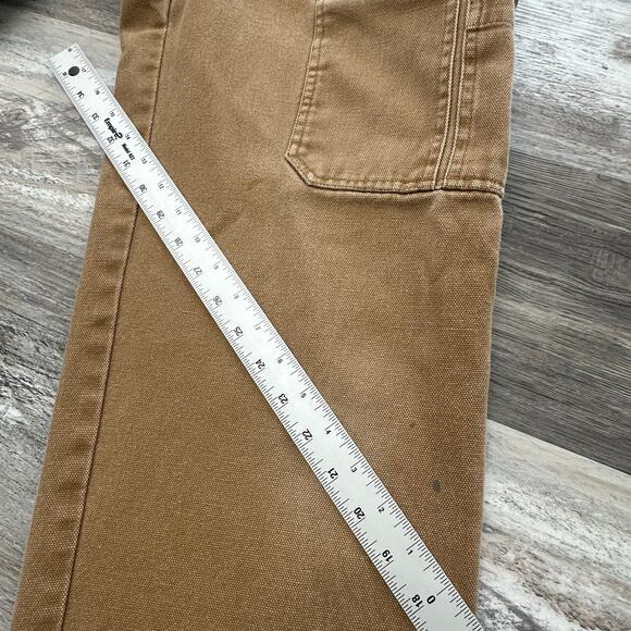 Duluth Trading Co Tan Mens 33x31 Fire Hose Relaxed Fit Duck‎ Canvas Cargo Pants - Picture 9 of 14